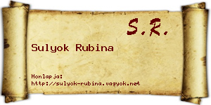 Sulyok Rubina névjegykártya